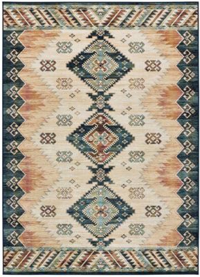 Tapis intérieur ATTICGO multicolore rectangulaire éthnique 135x195 cm ANTALIA