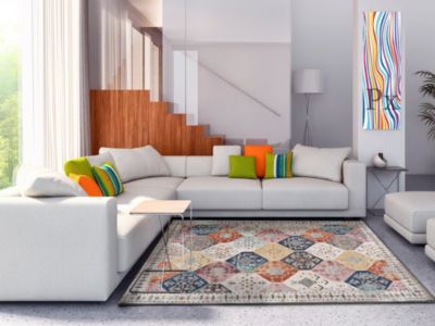 Tapis intérieur ATTICGO multicolore rectangulaire éthnique 140x200 cm MIRVA