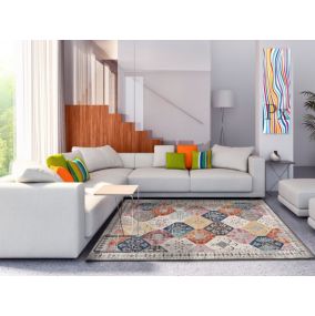 Tapis intérieur ATTICGO multicolore rectangulaire éthnique 140x200 cm MIRVA