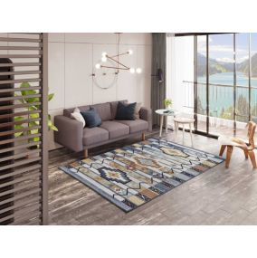 Tapis intérieur ATTICGO multicolore rectangulaire éthnique 160x230 cm MABEL