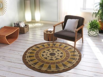 Tapis intérieur ATTICGO multicolore rond ethnique diam.120 cm TONGA