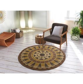 Tapis intérieur ATTICGO multicolore rond ethnique diam.120 cm TONGA