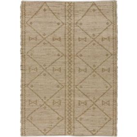 Tapis intérieur ATTICGO naturel rectangulaire éthnique 120x170 cm SEAGRASS