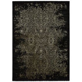 Tapis intérieur ATTICGO noir rectangulaire abstrait 120x170 cm GOLD