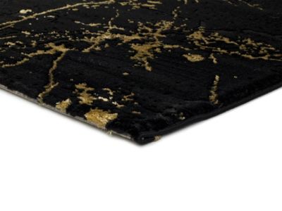 Tapis intérieur ATTICGO noir rectangulaire abstrait 80x150 cm GOLD