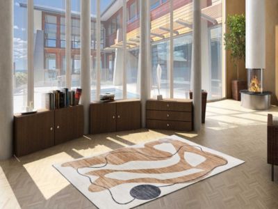 Tapis intérieur ATTICGO orange rectangulaire abstrait 140x200 cm CLASS