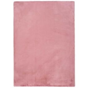 Tapis intérieur ATTICGO rose rectangulaire shaggy uni 120x180 cm FOX