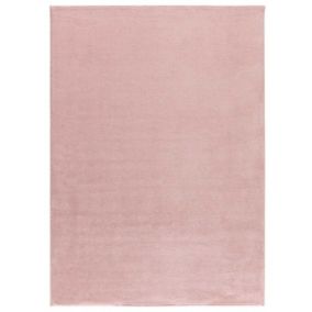 Tapis intérieur ATTICGO rose rectangulaire uni 120x170 cm CORALINE