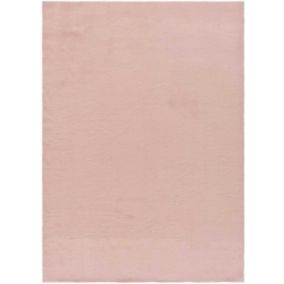 Tapis intérieur ATTICGO rose rectangulaire uni 60x110 cm XIANA