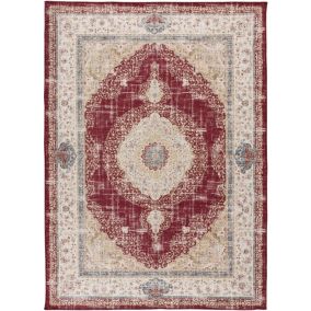 Tapis intérieur ATTICGO rouge rectangulaire vintage 120x170 cm NEILA