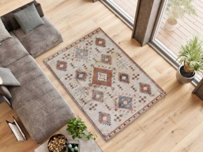 Tapis intérieur ATTICGO rouille rectangulaire éthnique 120x170 cm PARMA