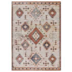 Tapis intérieur ATTICGO rouille rectangulaire éthnique 120x170 cm PARMA