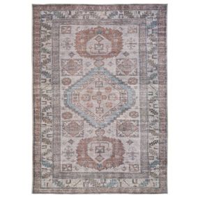 Tapis intérieur ATTICGO terracotta rectangulaire vintage 160x230 cm MANDALA