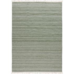 Tapis intérieur ATTICGO vert rectangulaire uni 60x120 cm ECO-DHURRIE