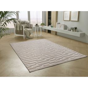 Tapis intérieur ATTICGO vison rectangulaire éthnique avec relief 134x200 cm ELEMENT