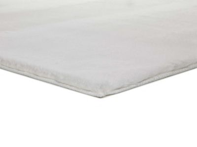 Tapis intérieur blanc forme irrégulière diam.60 cm FOX shaggy uni - ATTICGO