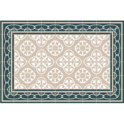 Tapis intérieur carreaux de ciment effet rosaces 90x60 cm