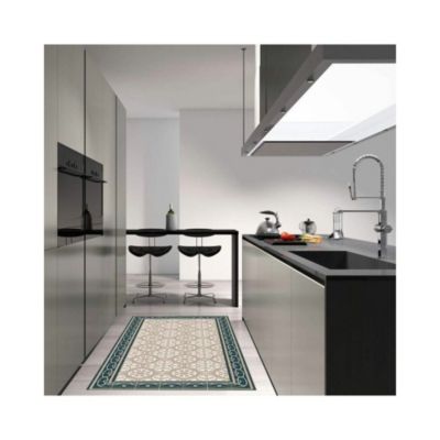 Tapis intérieur carreaux de ciment effet rosaces 90x60 cm