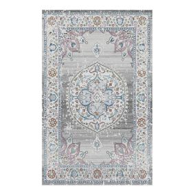 Tapis intérieur et extérieur plat contemporain Dingle 180x60 CM - Argenté