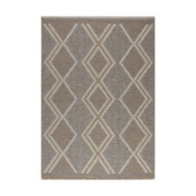 Tapis intérieur extérieur aspect jute bleu Tijuana 9048 170x120 cm
