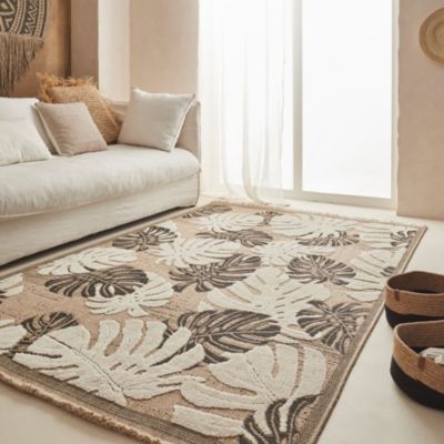 Tapis intérieur extérieur aspect jute noir Tijuana 9062 noir 170x120 cm