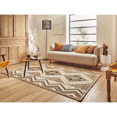 Tapis intérieur extérieur aspect jute noire Tijuana 9054 170x120 cm