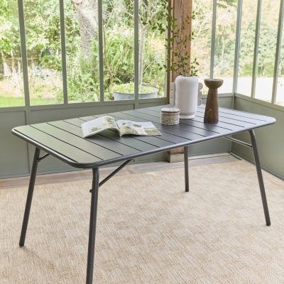 Tapis intérieur/extérieur effet jute coloris naturel motif damier. 160x230cm stabilisé aux UV