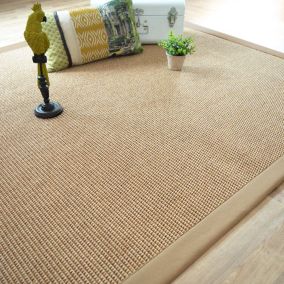 Tapis intérieur / extérieur en tissé plat - Lombok naturel - Ganse caramel - 160 x 230 cm