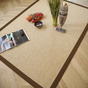 Tapis intérieur / extérieur Natté - Sumatra Naturel - Ganse Marron - 250 x 350 cm