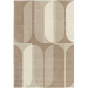 Tapis intérieur géométrique - Milano Vintage - Marron et beige - 120 x 170 cm