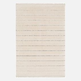 Tapis intérieur motif lignes parallèles. crème. 200 x 290 cm