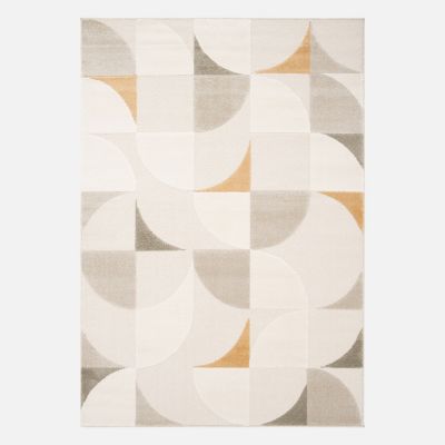 Tapis intérieur motifs rétro poils ras crème 200 x 290cm