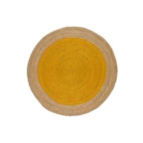 Tapis intérieur moutarde rond diam.120 cm MAHON naturel - ATTICGO