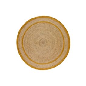 Tapis intérieur moutarde rond diam.120 cm MAHON naturel - ATTICGO