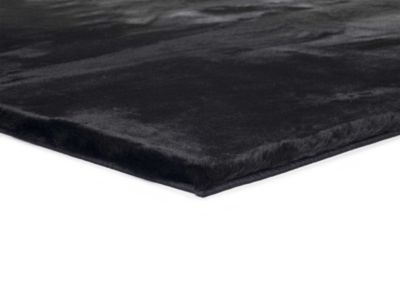 Tapis intérieur noir forme irrégulière diam.60 cm FOX shaggy uni - ATTICGO