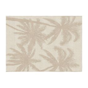 Tapis intérieur ou extérieur à motifs palmiers - 150 x 200 cm - Beige - BENERIS