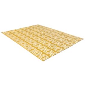 Tapis intérieur ou extérieur style ethnique - 150 x 200 cm - Jaune - GRENADA