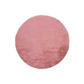 Tapis intérieur rose rond diam.120 cm FOX shaggy uni - ATTICGO