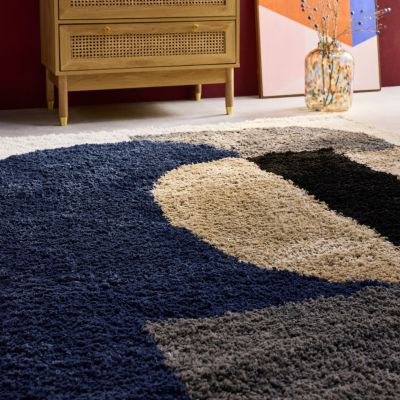 Tapis intérieur shaggy. motifs géométriques. multicolore. 160 x 230cm