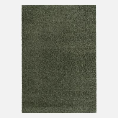 Tapis intérieur velours frisé vert foncé. 200 x 290cm poil ras effet bouclette