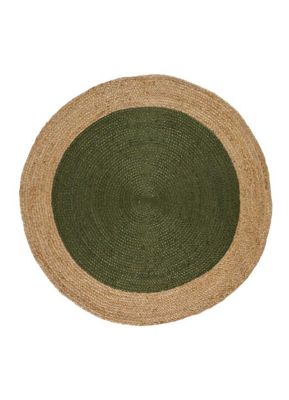 Tapis intérieur vert rond diam.120 cm MAHON naturel - ATTICGO