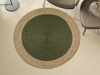 Tapis intérieur vert rond diam.120 cm MAHON naturel - ATTICGO