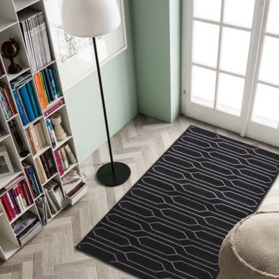 Tapis intérieur absorbant Bromberg imprimé géométrique gris L.120 x l.80 x ep.0,5 cm GoodHome
