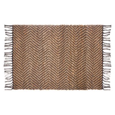 Tapis Motif Crochet Deep Woods Sur Lin Naturel - Déco Maison - NEUF
