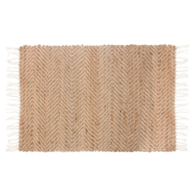Tapis Motif Crochet Deep Woods Sur Lin Naturel - Déco Maison - NEUF