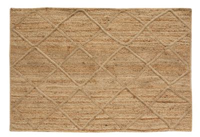 Tapis jute naturel surpiqué Croisillons 120x180 cm