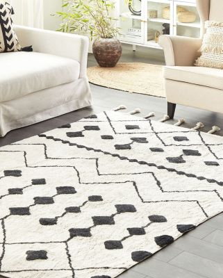 Tapis KHEMISSET Blanc cassé 140 x 200 cm Coton