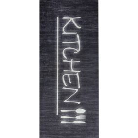 Tapis KITCHEN  Noir, Dimension: 90x130