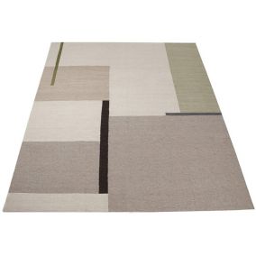 Tapis laine et coton moderne graphique Lacis 230x160 CM - Beige