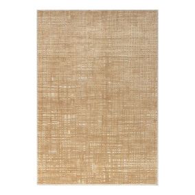 Tapis laine et viscose moderne rayé Soan 230x160 CM - Beige